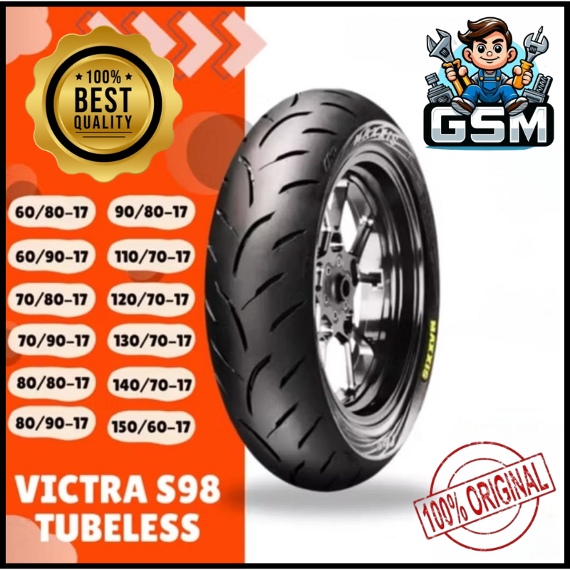 Ban Motor Tubeless Maxxis Victra S98 ST Ukuran 17 Inch Komposisi Dual Compoud