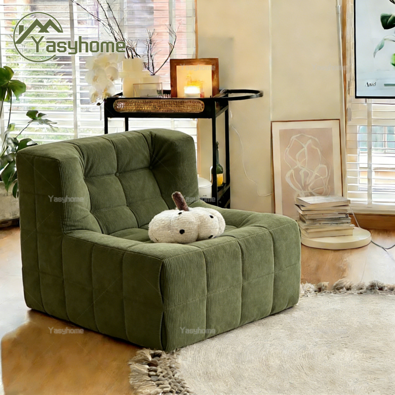 [3 Warna]Sofa Ulat Modern/Sofa 1 Seater Minimalis Ruang Tamu/Sofa Spons Kompresi Vakum Sofa Kekinian