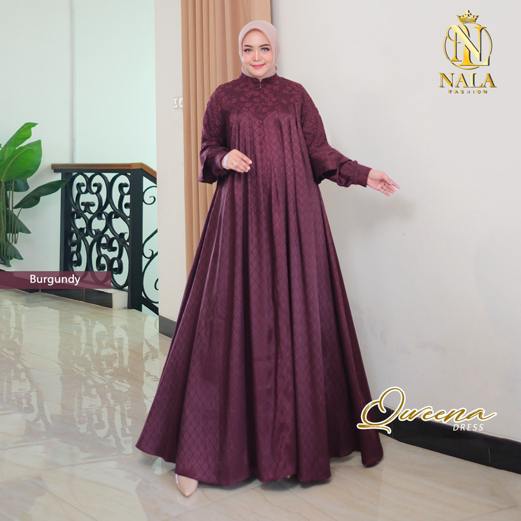 Qweena Dres Daniela silk jaguar import mix tille chery blosom premium Ziper Depan Aksen Rempel tanga