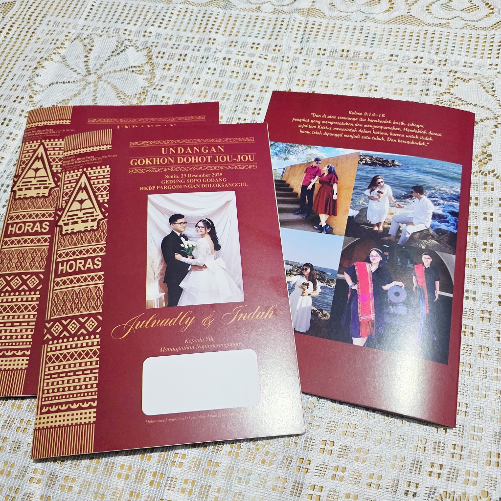 Undangan Nikah Pernikahan Adat Batak Simalulung Karo Nias JUMBO Glossy 02