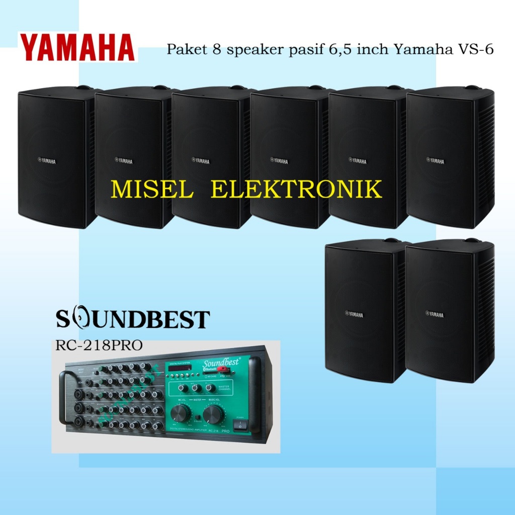 Paket Sound System 8 Speaker 6,5 inch Yamaha VS-6 / VS 6 SOund Cafe Perkantoran