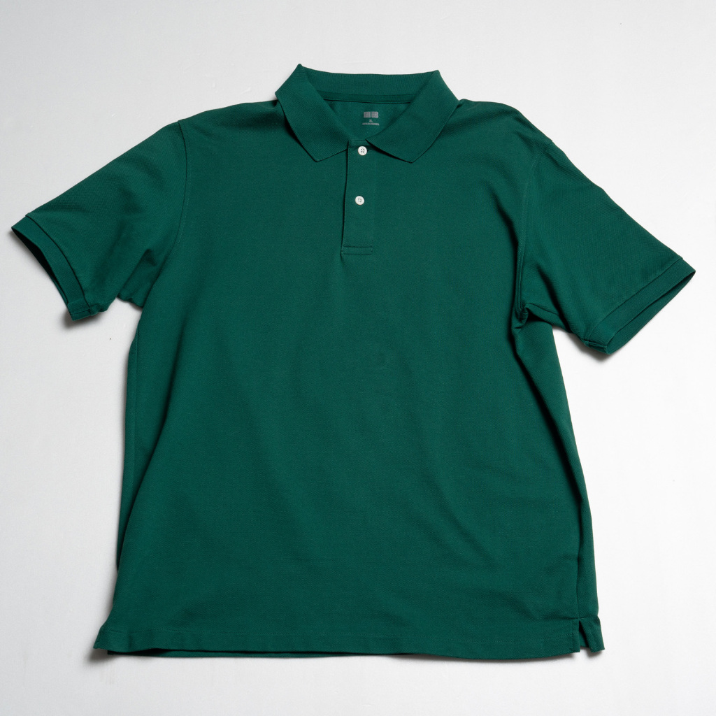 Polo shirt pria uniqlo green original size xl