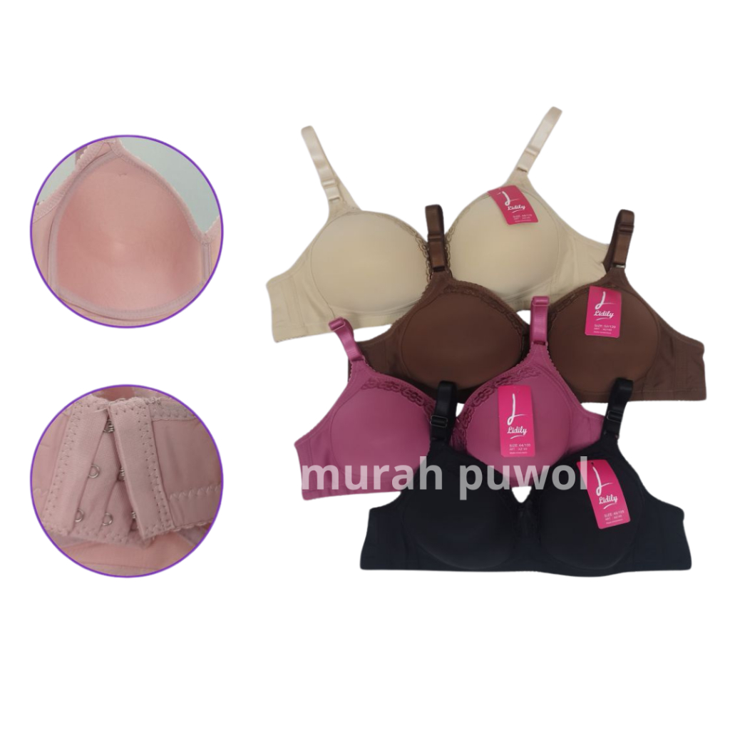 BH Jumbo Ukuran Besar 42-52 Big Size 3 Kait Nyaman Dipakai Harian Bra Tanpa Kawat DDA2140