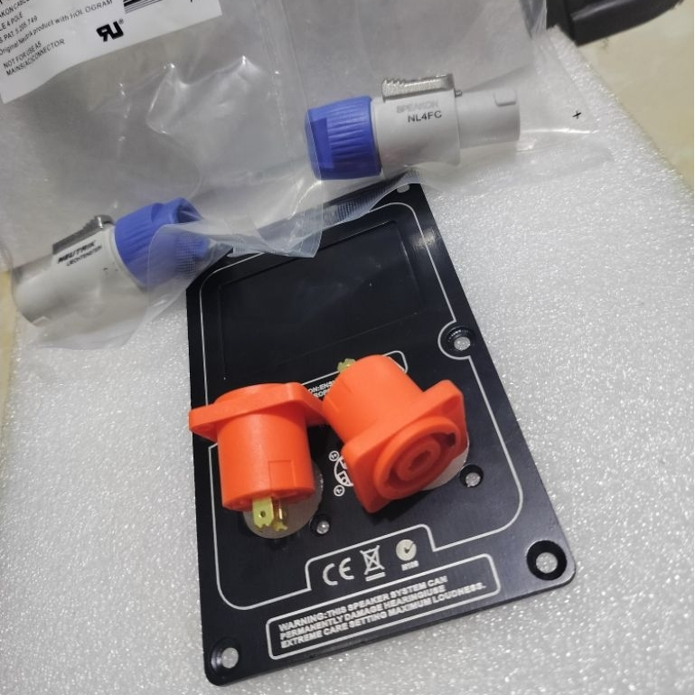 1set PLAT SPEAKON DATAR ALUMUNIUM SOKET SPEAKON OREN JACK SPEAKON NEUTRIK