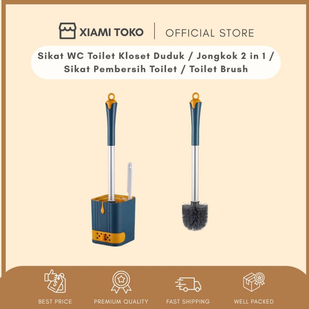 Sikat WC Toilet Kloset Duduk / Jongkok 2 in 1 / Sikat Pembersih Toilet / Toilet Brush