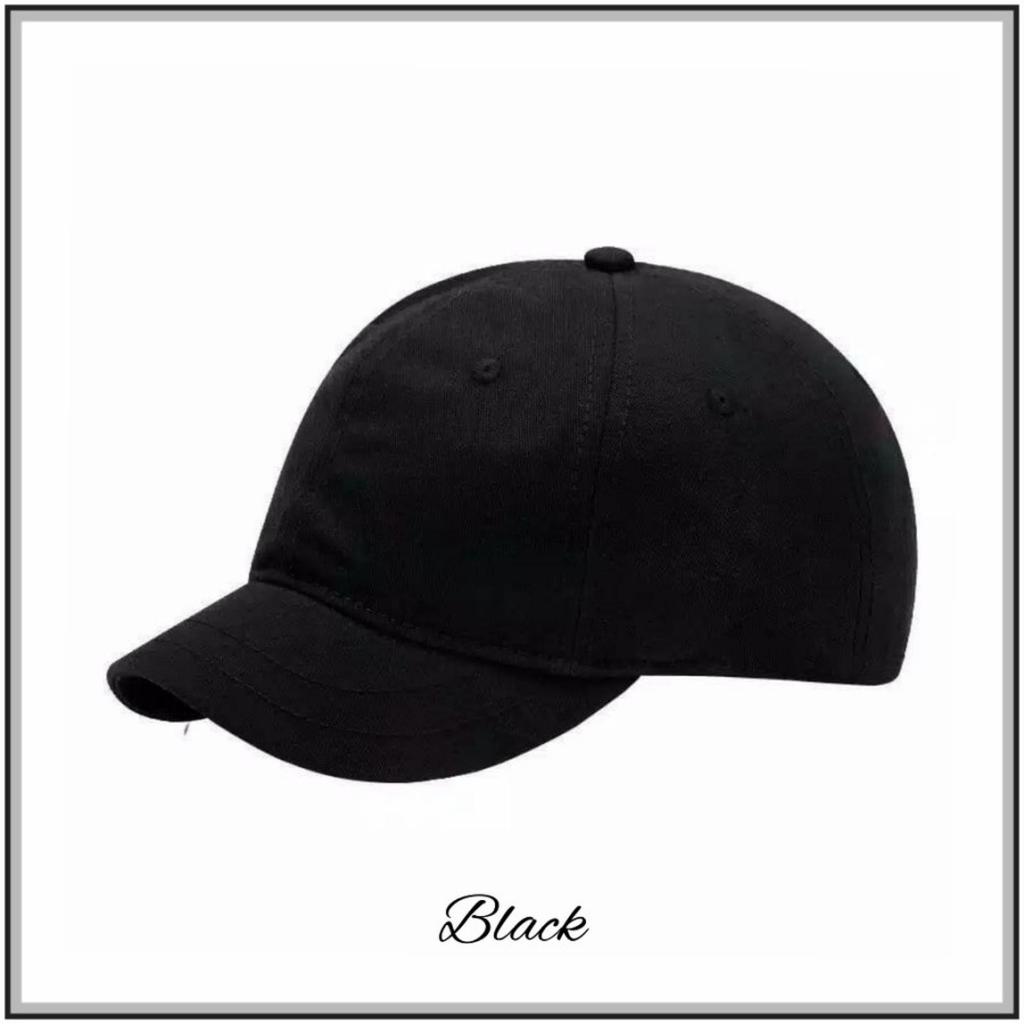 Topi Baseball Bahan Rafel Hat Distro LiDAH PENDEK Hitam warna bordir SABLON Polos custom indonesia p