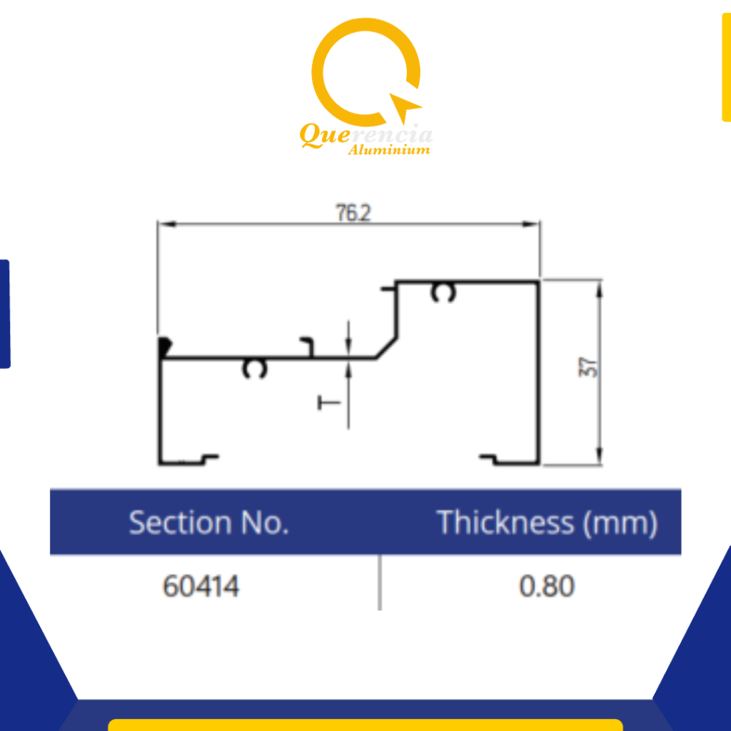 Dacon 60414 Aluminium Profile Kusen Bahan Pintu Jendela 3" | Aluminium Batangan 6 Meter | Bahan Bang