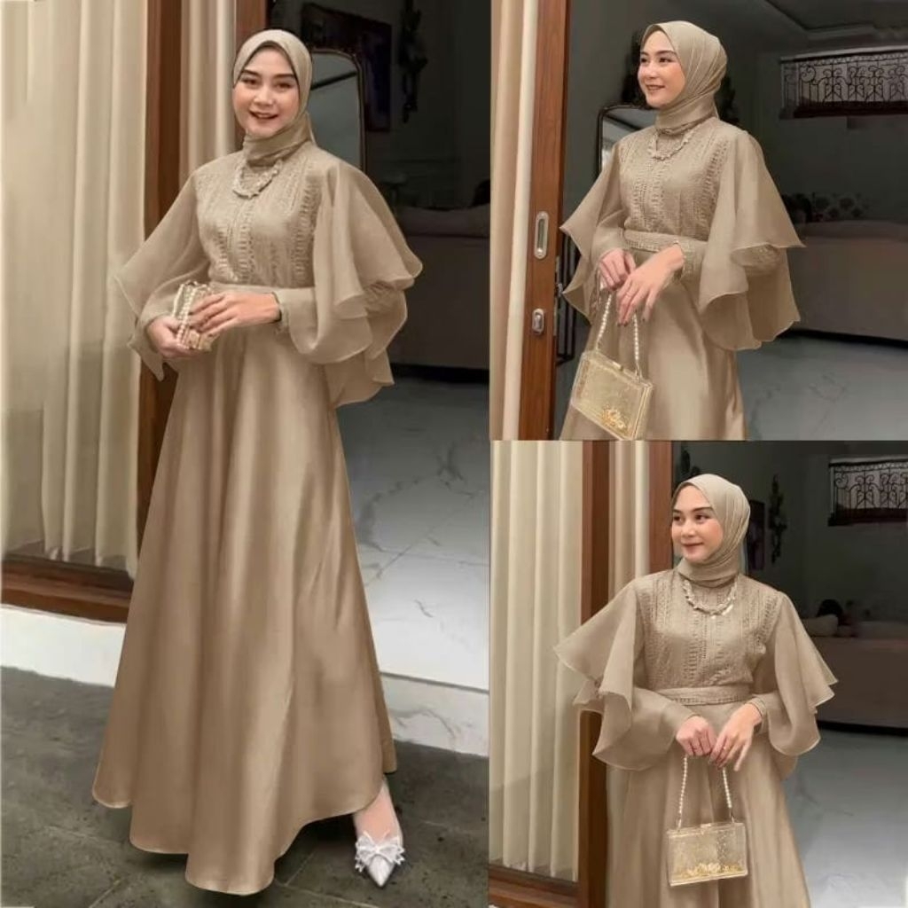 Gamis Mewah Elegant Gamis Kondangan Mewah Size M L XL XXL XXXL