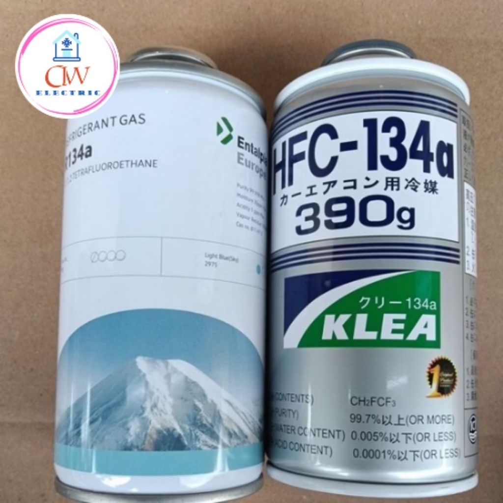 KLEA GOLD & entalpia Europe HFC 134a/R134a,R134,R 134,refrigerant kaleng,berat 390 gram harga/kaleng