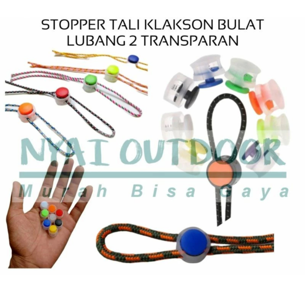 stopper bulat bening warna warni stoper tali sepatu tali masker