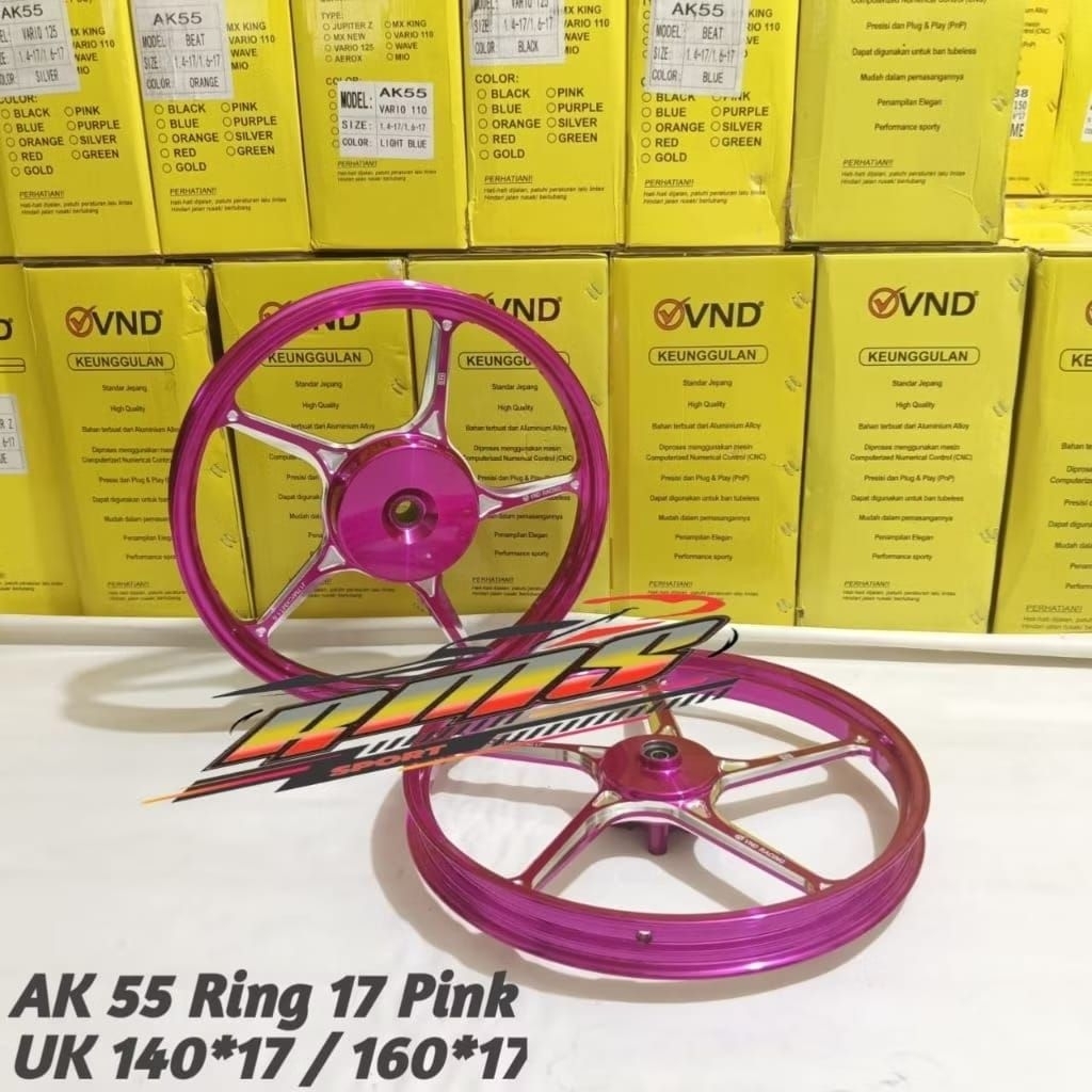 VELG VND AK55 RING17 VARIO 110 125 150 BEAT SCOOPY GENIO SPACY - CHrome, GENIO / Vario110 - Chrome, 