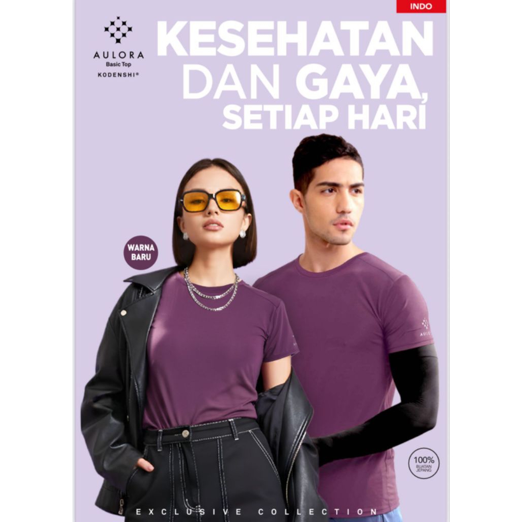 Aulora top basic purple, kaos kodenshi limited