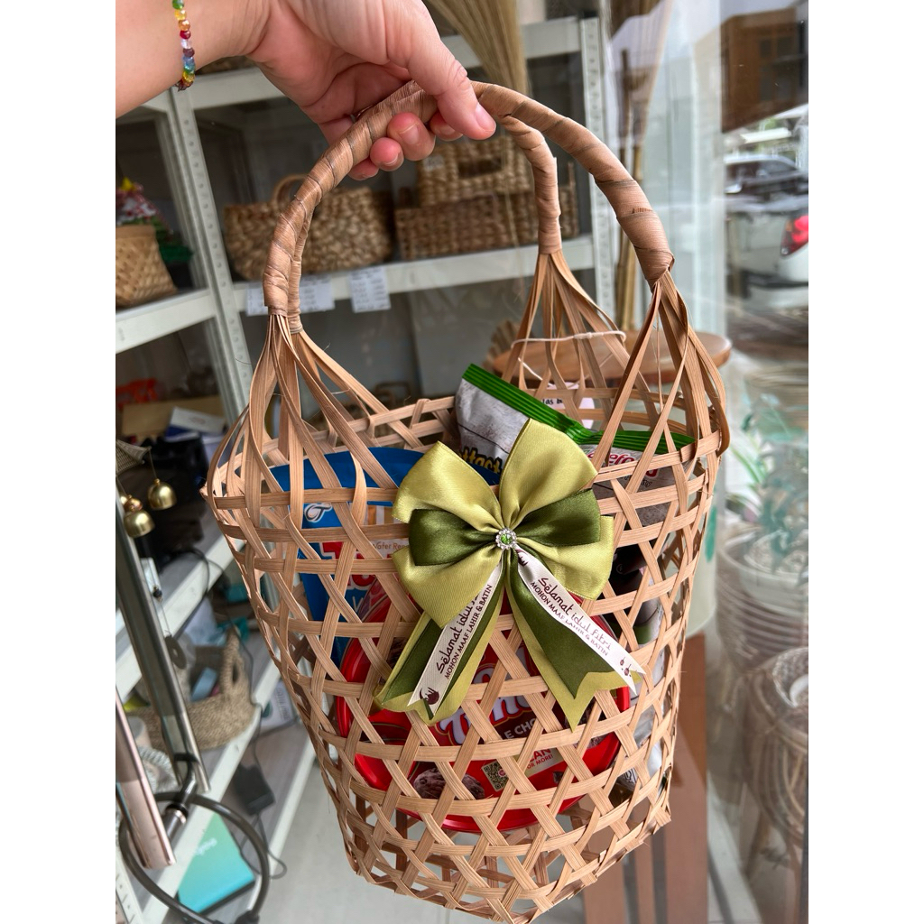 Keranjang Hampers Bambu / Tas Anyaman Bambu / Tas Hampers Bambu AB22