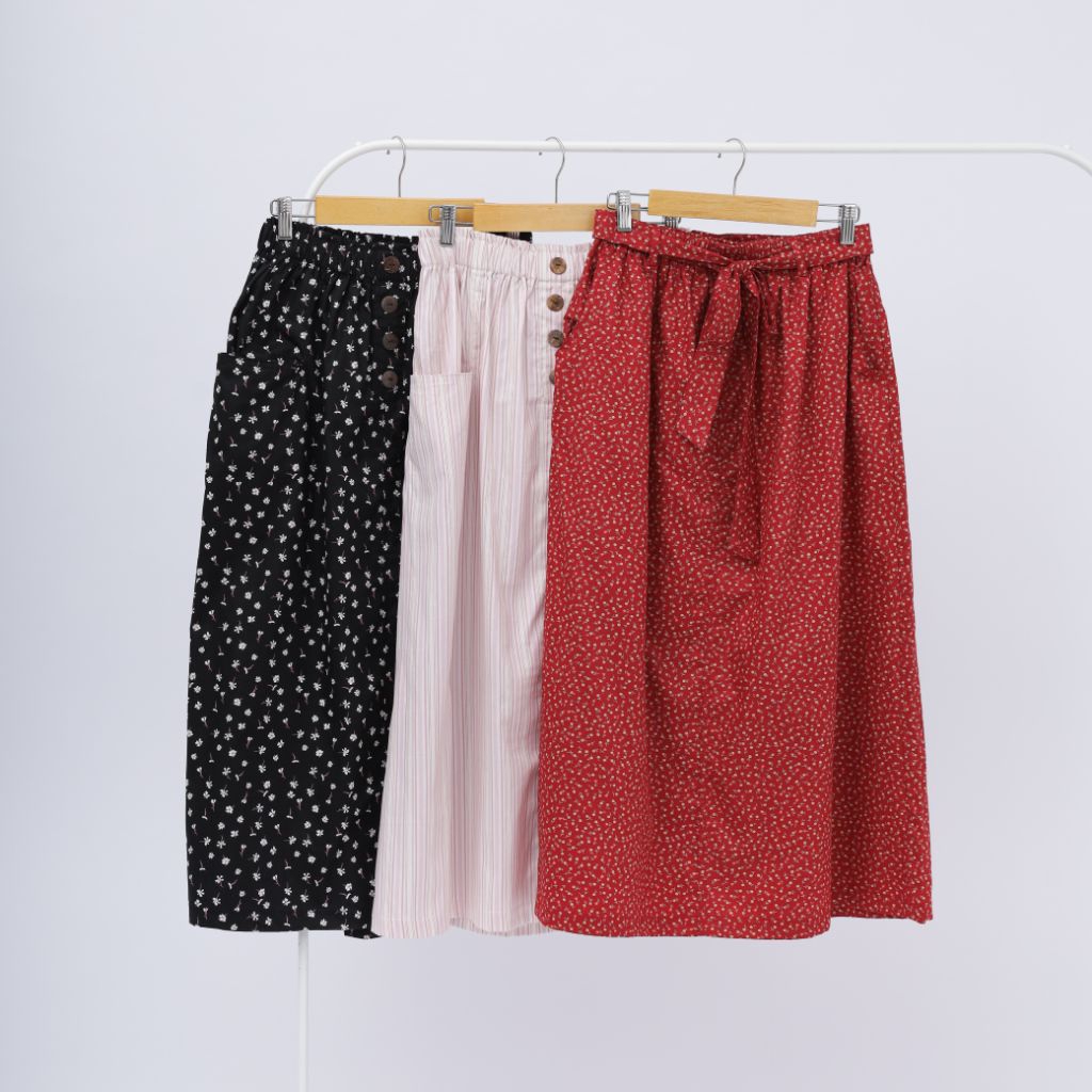 Rok Katun Jepang Motif Bunga