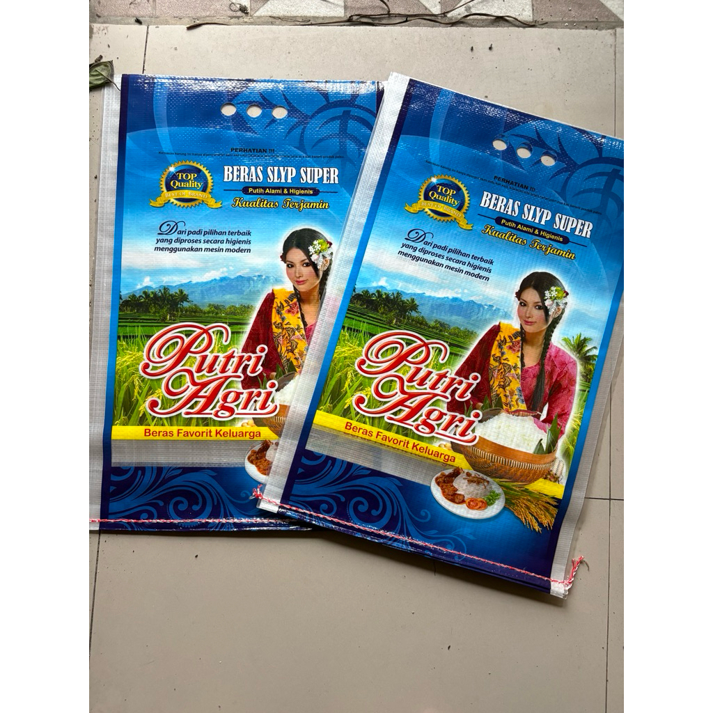 Karung beras laminasi 10kg cap putri agri