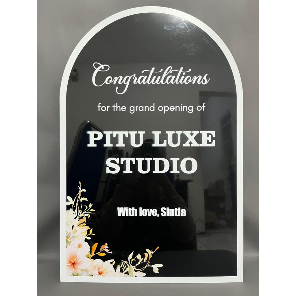 PAPAN UCAPAN AKRILIK 60 X 40 CM / PAPAN BUNGA AKRILIK / PAPAN WISUDA AKRILIK / PAPAN TANDA PERNIKAHA