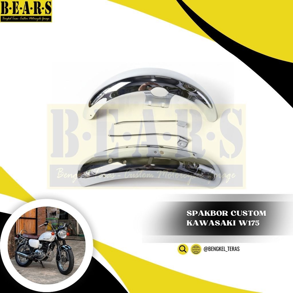 Spakbor Kawasaki W175 Model Classic British Chrom Krum PnP Custom W175