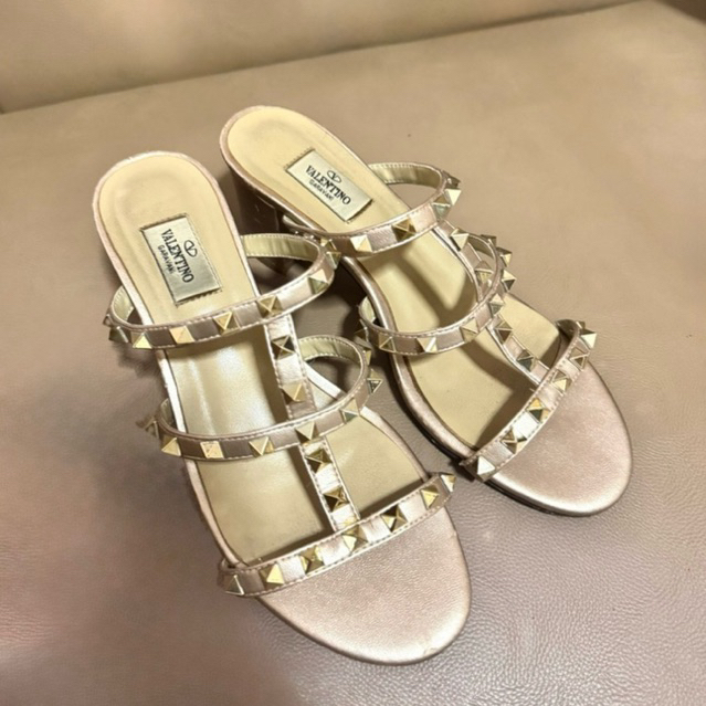 PRELOVED VALENTINO HEELS HAK SEPATU SANDAL ROSEGOLD
