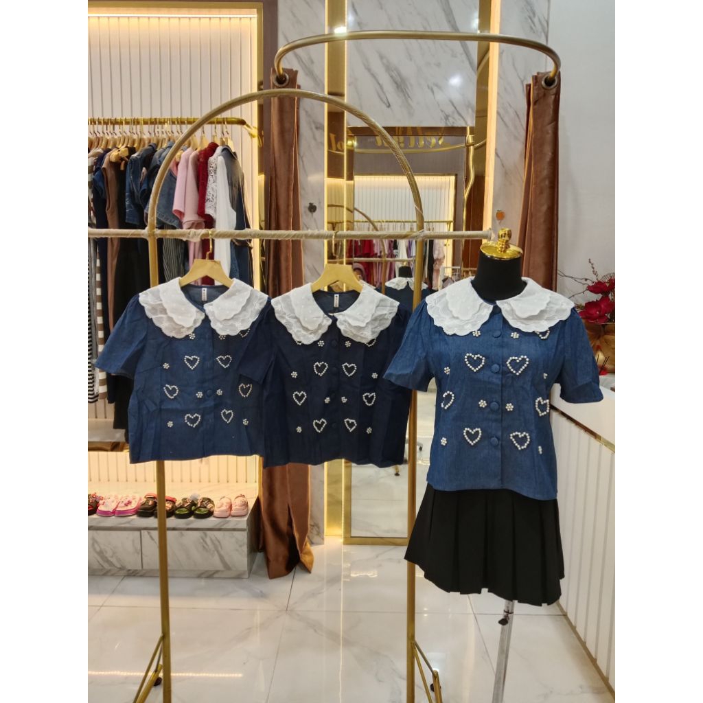 Atasan MEOW DAM love mutiara Import BKK