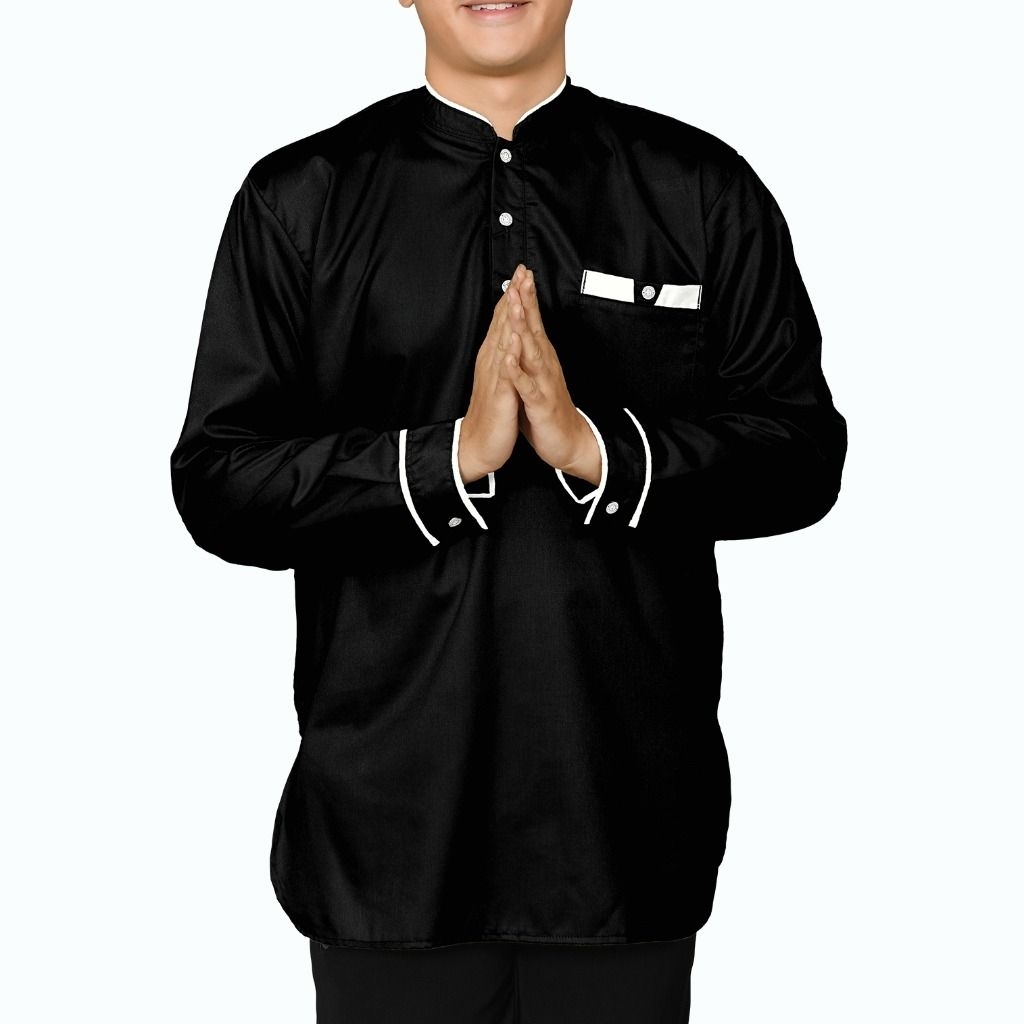 AZKAA - BAJU KOKO KURTA KATUN TOYOBO PREMIUM PRIA LENGAN PANJANG UKURAN M L XL XXL JUMBO ACARA LEBAR