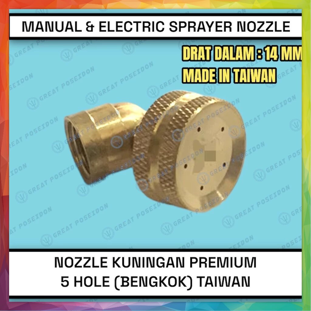 Nozzle Sprayer Nozel Spuyer Kuningan Elektrik Kabut Embun Halus Sprayer Electric 5 Mata Lubang Hole 