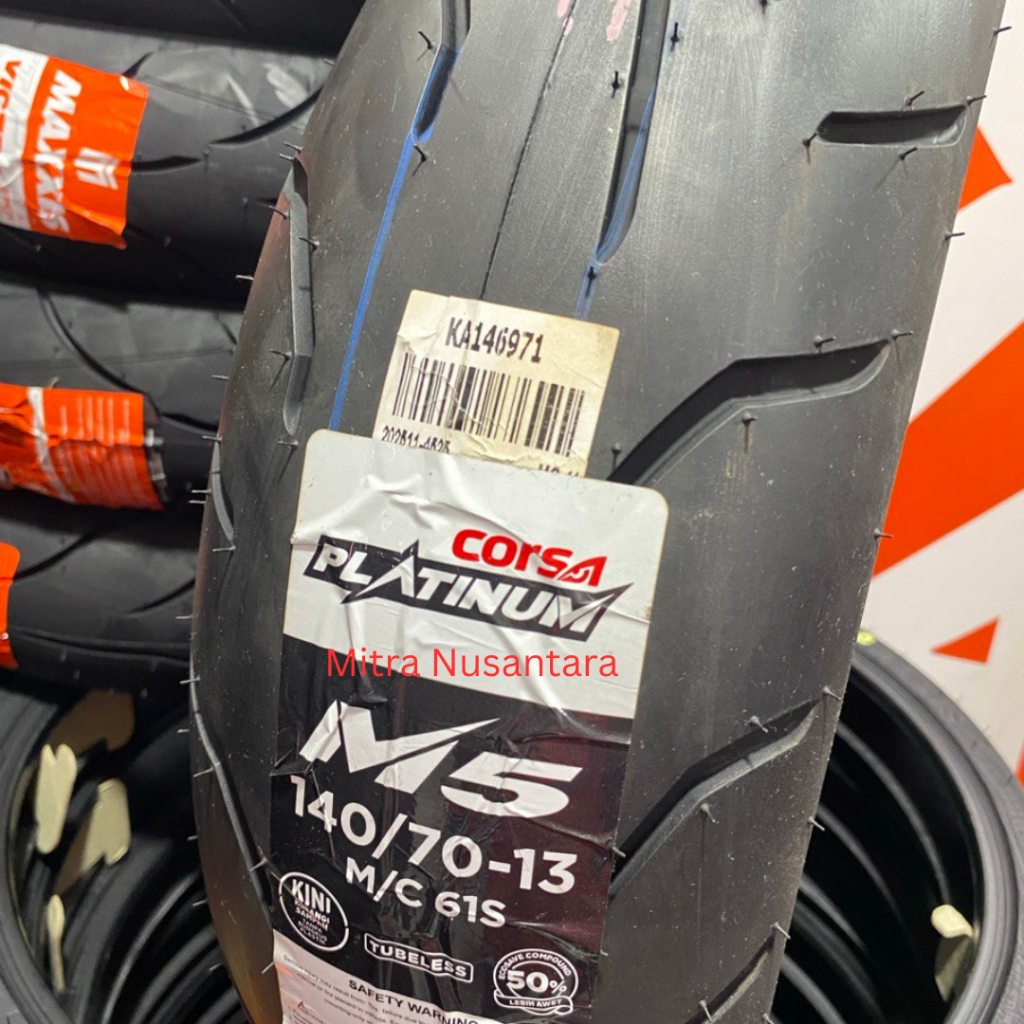 SNI Ban CORSA 140/70-13 PLATINUM M5 Medium Compound Tubeless Ban Motor NMX, PCX 160, ADV 150, /Belak