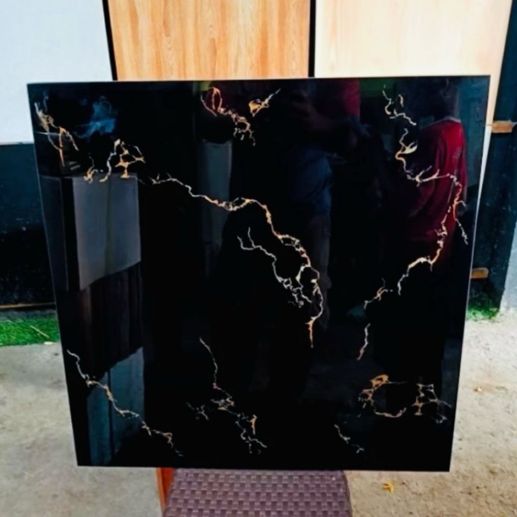 GRANIT 60X60 ARNA GARVITA BLACK GLAZED POLIISHED DINDING KAMAR LANTAI TERAS