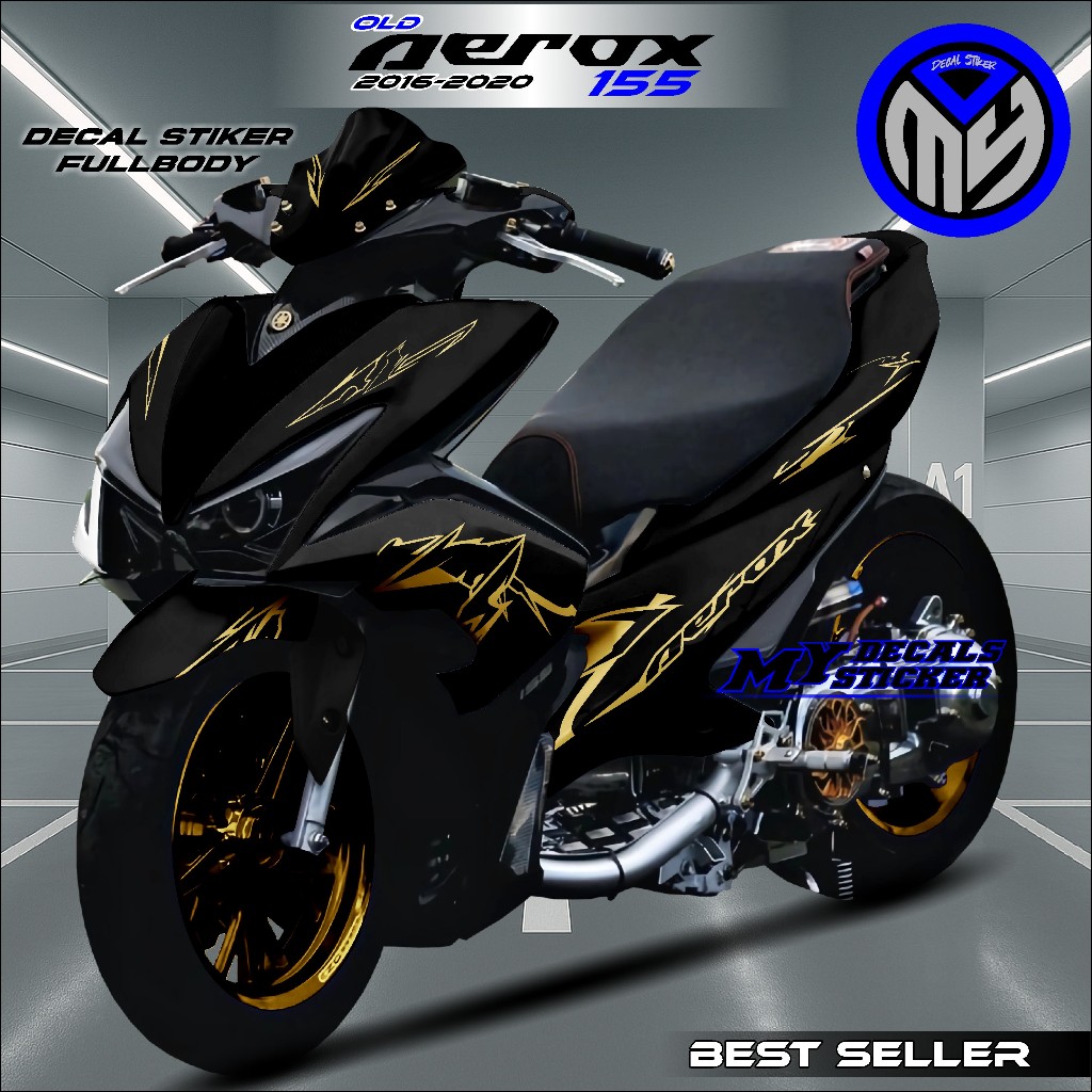 TERBARU Decal Aerox 155 Old Fullbody Stiker Aerox 2016-2020 Motif Vietnam Style Hitam simple Keren