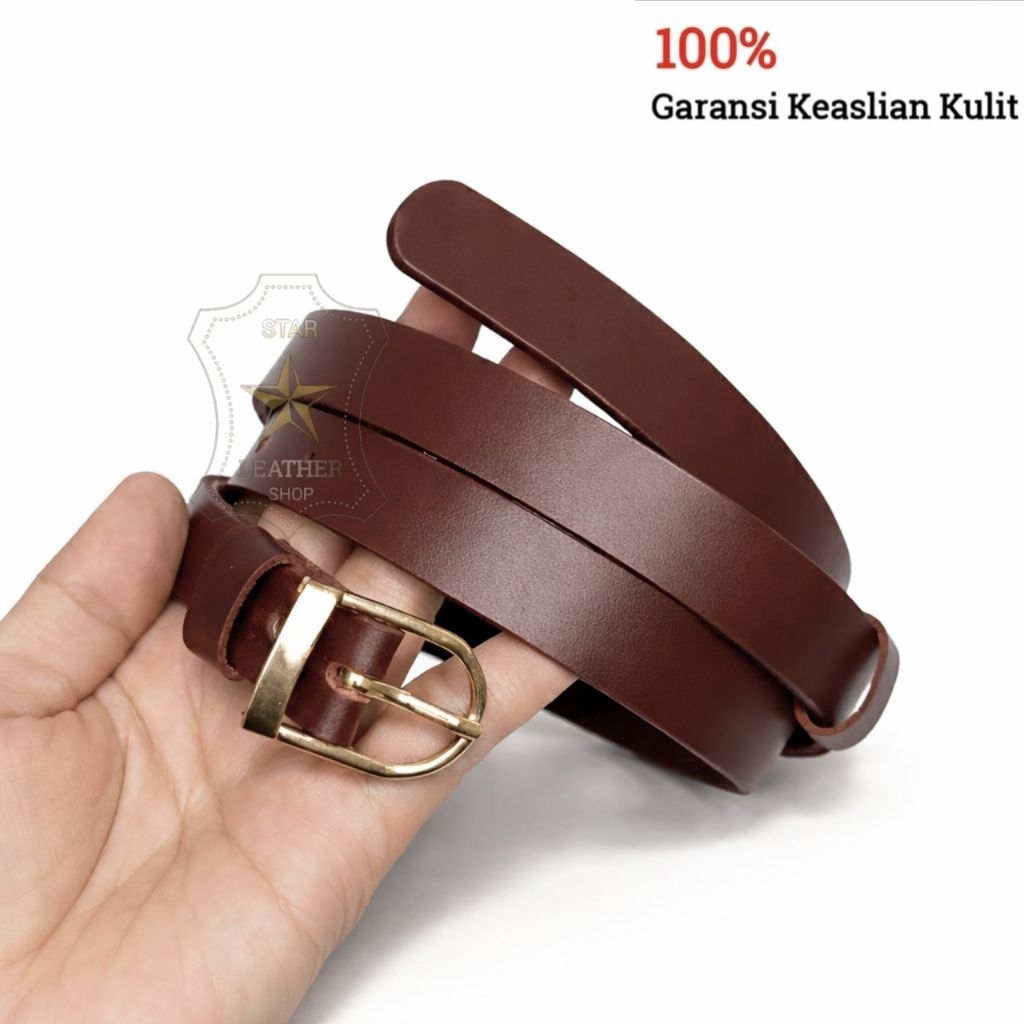 Ikat Pinggang Wanita Kulit Asli/Belt Wanita Simpel/Sabuk Kulit Cewek Fashion Trendy