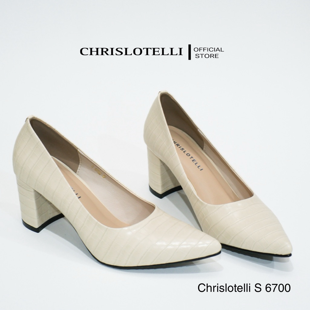 Chrislotelli S 6700 Sepatu Heels Wanita Pantofe Kerja Hak Tahu 7cm