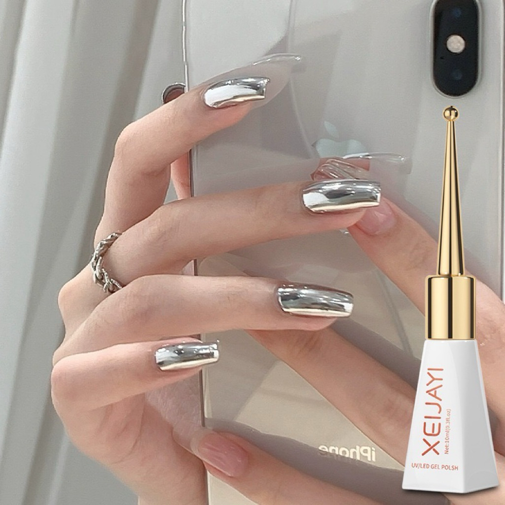 Kutek kuku metalik / Kutek Kuku Silver Metal Nail Art Xeijayi