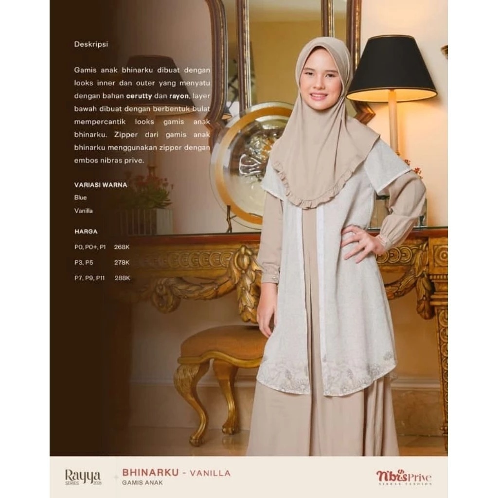 GAMIS ANAK BHINARKU / GAMIS ANAK NIBRAS BHINARKU 2026/ GAMIS ANAK TERBARU / GAMIS ANAK SET HIJAB / G