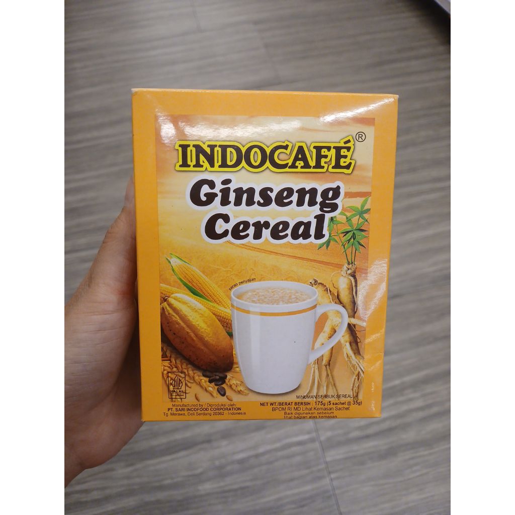 INDOCAFE Ginseng Cereal Instant Isi 5 Pcs - Makanan Cereal Ginseng Instan untuk Nutrisi Harian