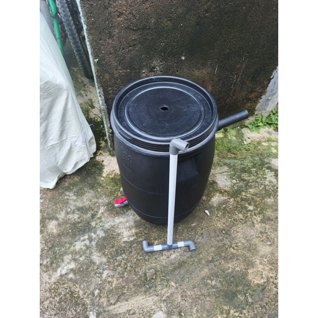 Warna hitam Tong filter kolam ikan koi, nila, lele, kura kura Lobster