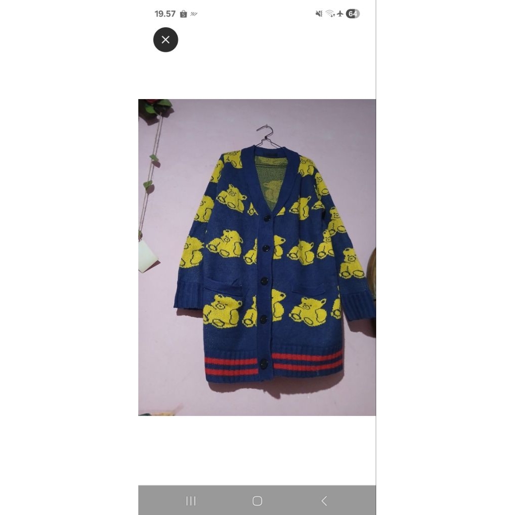 cardigan rajut oversize full motif