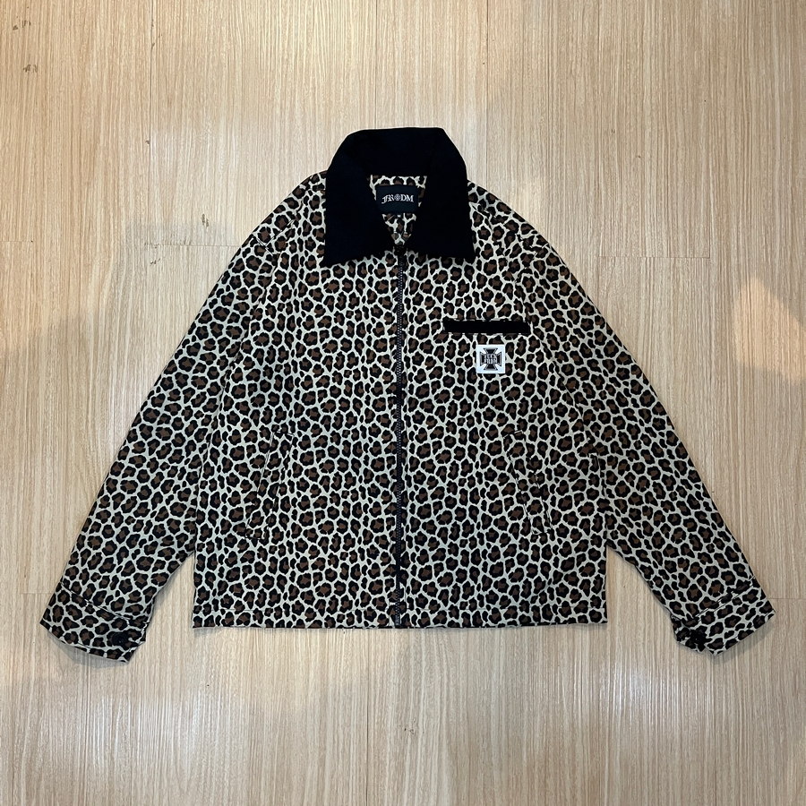 FRDM Streetwear Jaket Boxy Fit Work Jacket Motif Leopard Macan Freedom