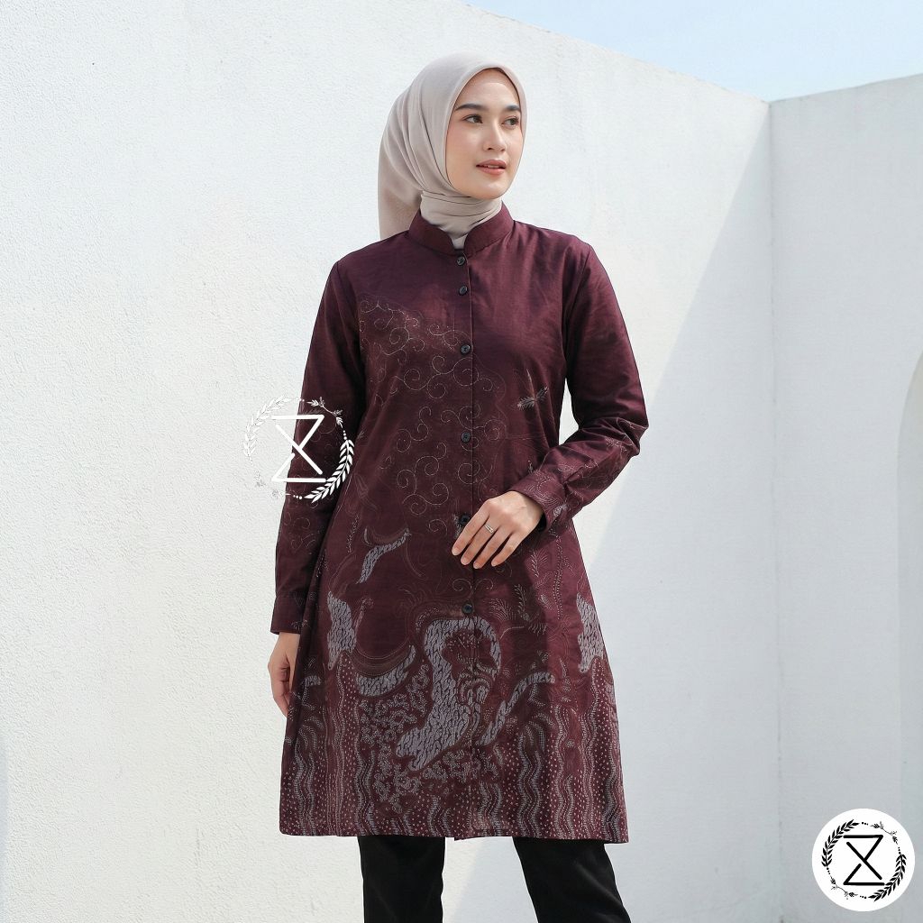 Tunik Batik Wanita Modern | Tunik Batik Kantor | Tunik Seragam Batik | Baju Batik Wanita Kekinian