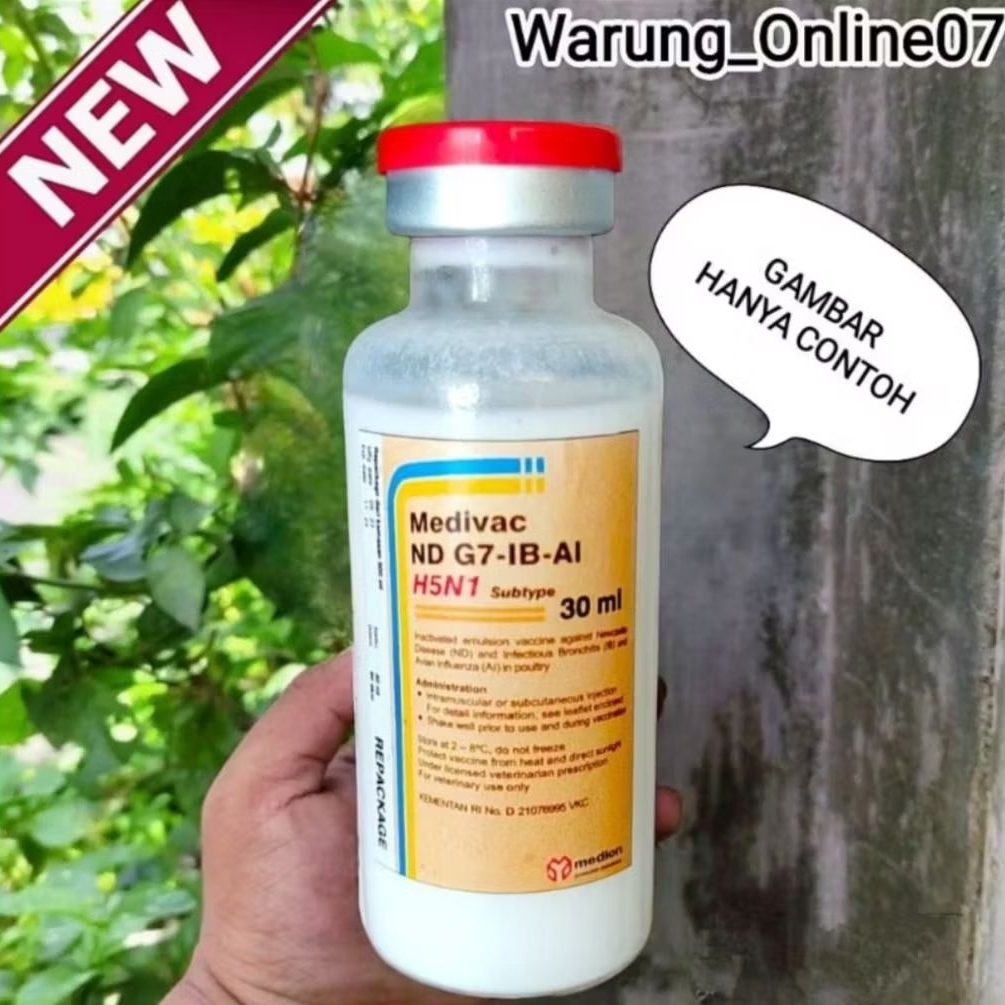 Vaksin Medivac ND G7 IB AI H5N1 Emulsion Coryza T Emulsion Coryza B Repackage 30ml Dosis 60 Ekor Men