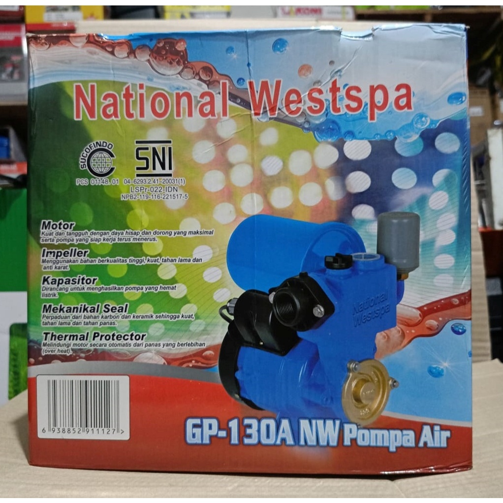 Mesin Pompa Air Otomatis Merk National Westspa GP 130 NW