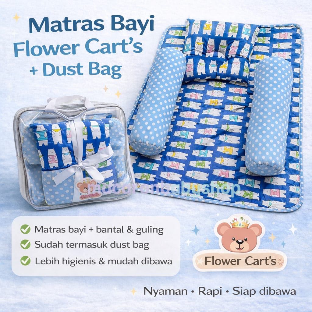 Teman Tidur Bayi Set Kasur Bayi Empuk Alas Tidur Bayi Motif Lucu Alas Tidur Lipat