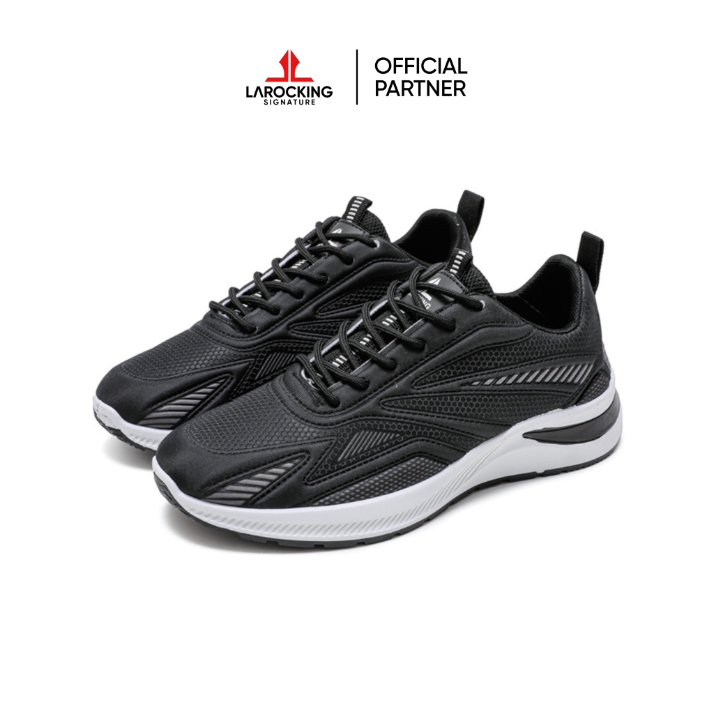 Larocking - Vega Hitam Abu | Sepatu Sneakers Running Gym Shoes