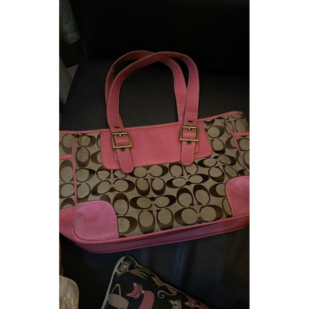 Coach shoulder bag pink vintage