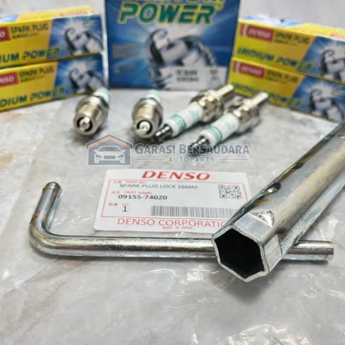 Busi Iridium Denso 4pc Dan Kunci Busi 16mm Denso Avanza Lama/Old Kijang 5k Kijang 7k 5pc Komplit Den