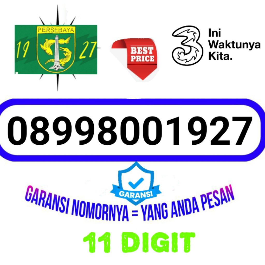 NOMOR RAPI 11 DIGIT 1927 DARI THREE