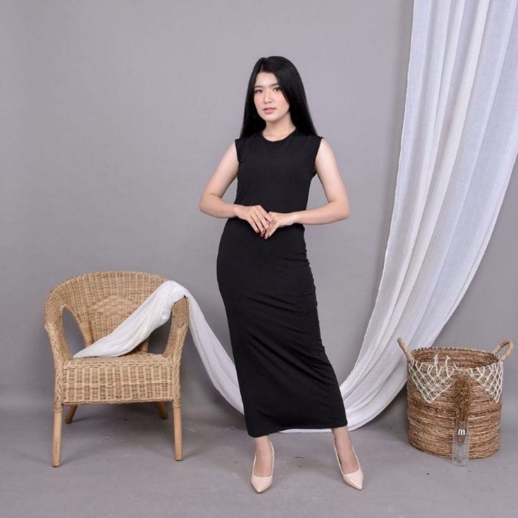 INNER DRESS SCUBA POLOS TANPA LENGAN-BAJU WANITA