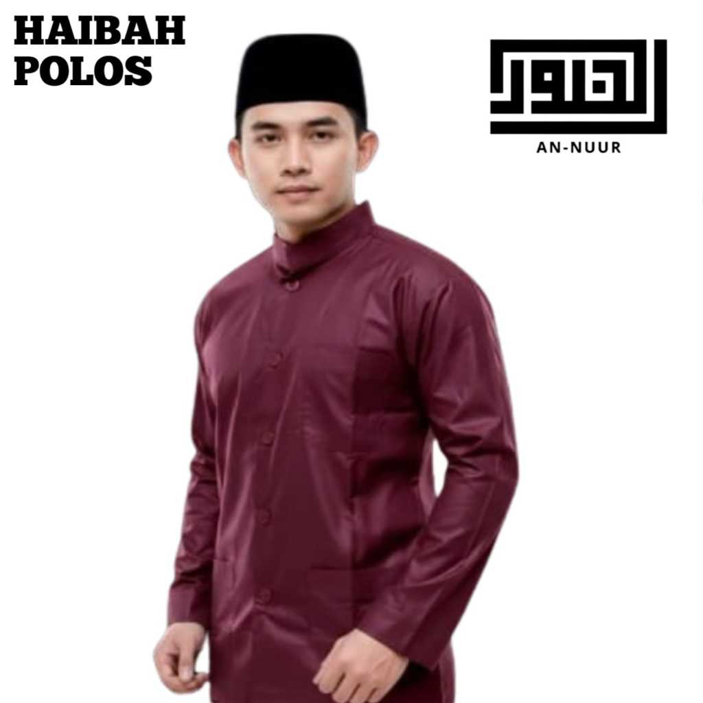 KOKO HAIBAH ANNUR POLOS HITAM LENGAN PANJANG