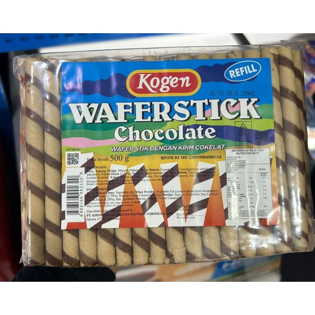 Refill wafer stick kogen chocolate / wafer stick cokelat kogen / kogen wafer stick cokelat