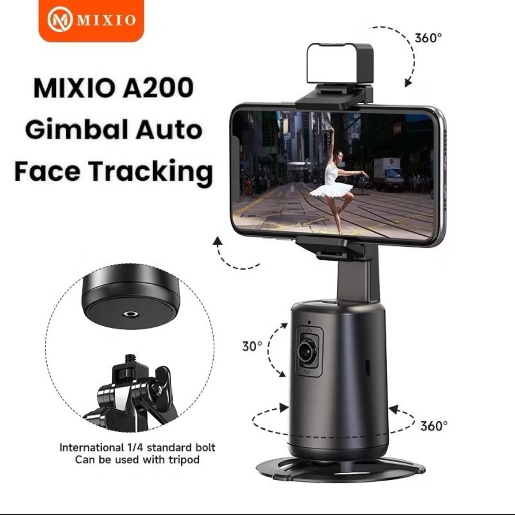 MIXIO A200 Auto Face Tracking Gimbal Handphone Stabilizer 360°