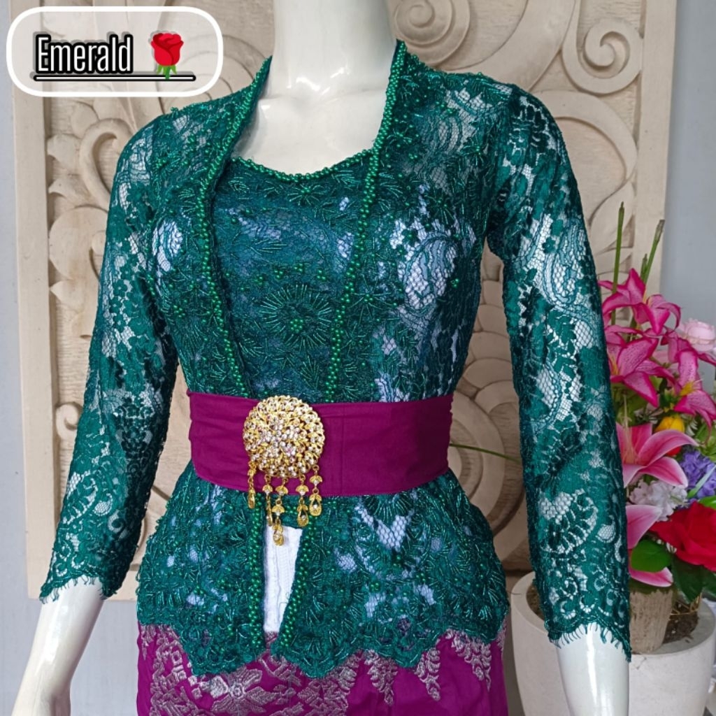 KEBAYA BALI JADI SEMIFRANCE METALIK PAYET PREMIUM LENGAN PANJANG | KEBAYA KUTUBARU BALI