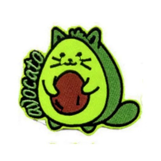 Iron On Patch Embroidery Applique Import Avocato Bordir Emblem Aplikasi Setrika Anak Avocado Cat Kuc